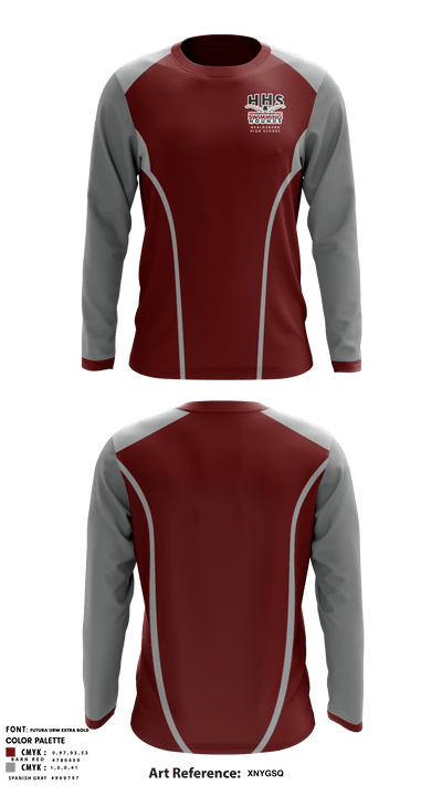Healdsburg Senior High School Swimming 51370410 Long Sleeve Performance Shirt - 3