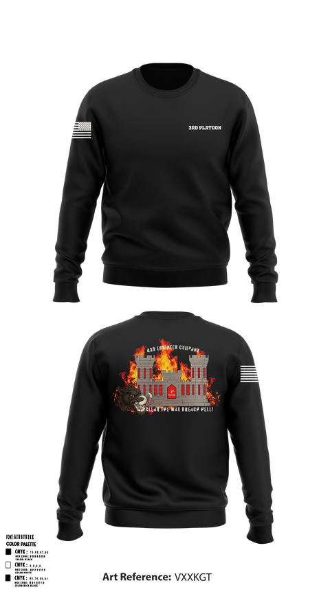 Crew Neck Sweatshirt, 3rd Platoon, Army, Teamtime, Team time, sublimation, custom sports apparel, team uniforms, spirit wear, spiritwear, sports uniforms, custom shirts, team store, custom team store, fundraiser sports, apparel fundraiser