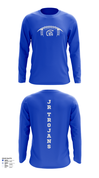 Long Sleeve Performance Shirt, Orland Jr Trojans Football, Football, Teamtime, Team time, sublimation, custom sports apparel, team uniforms, spirit wear, spiritwear, sports uniforms, custom shirts, team store, custom team store, fundraiser sports, apparel fundraiser
