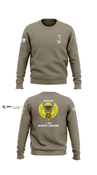 Crew Neck Sweatshirt, B CO 1-509 IN, Army, Teamtime, Team time, sublimation, custom sports apparel, team uniforms, spirit wear, spiritwear, sports uniforms, custom shirts, team store, custom team store, fundraiser sports, apparel fundraiser