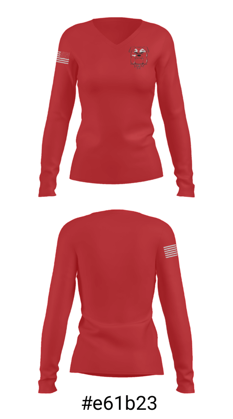 Women's Long Sleeve Vneck Shirt, Romeo High School Golf, Golf, Teamtime, Team time, sublimation, custom sports apparel, team uniforms, spirit wear, spiritwear, sports uniforms, custom shirts, team store, custom team store, fundraiser sports, apparel fundraiser