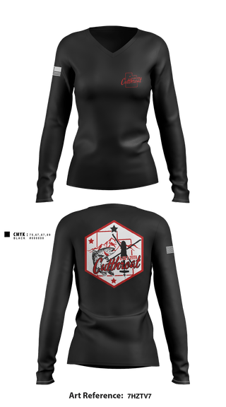 Women's Long Sleeve Vneck Shirt, , Army, Teamtime, Team time, sublimation, custom sports apparel, team uniforms, spirit wear, spiritwear, sports uniforms, custom shirts, team store, custom team store, fundraiser sports, apparel fundraiser