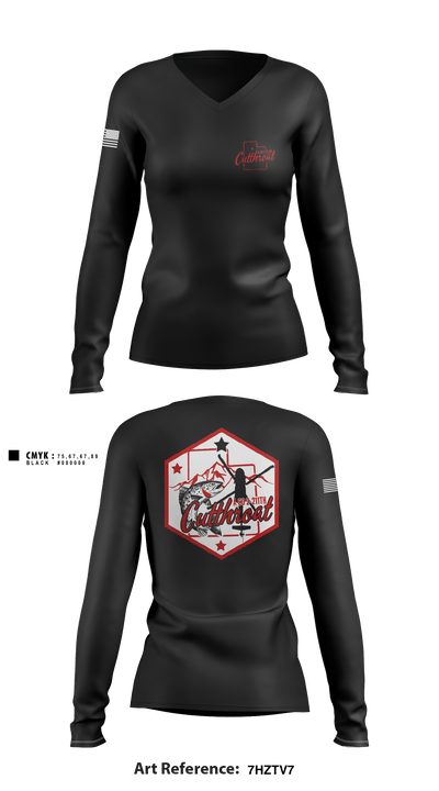 A Co. 2-211th GSAB 21328090 Women's Long Sleeve V-neck Shirt - 3