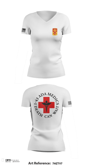Women's Short Sleeve Vneck Shirt, Medics, 1-43 ADA, Army, Teamtime, Team time, sublimation, custom sports apparel, team uniforms, spirit wear, spiritwear, sports uniforms, custom shirts, team store, custom team store, fundraiser sports, apparel fundraiser