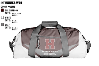 Duffle Bag, Havana Junior High School, Spirit Store, Teamtime, Team time, sublimation, custom sports apparel, team uniforms, spirit wear, spiritwear, sports uniforms, custom shirts, team store, custom team store, fundraiser sports, apparel fundraiser
