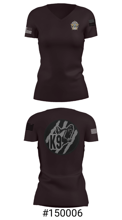 Wayne County K9 Team 22596021 Women's Short Sleeve V-neck Shirt - 4