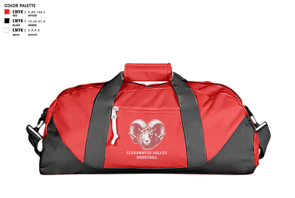 Duffle Bag, Clearwater Valley High School Basketball, Men's Basketball, Teamtime, Team time, sublimation, custom sports apparel, team uniforms, spirit wear, spiritwear, sports uniforms, custom shirts, team store, custom team store, fundraiser sports, apparel fundraiser