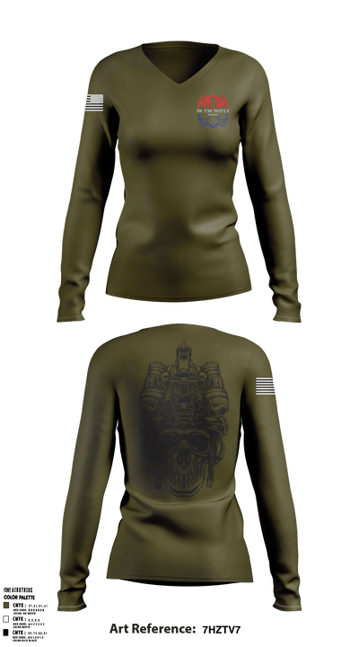 HMX-1 5253690 Women's Long Sleeve V-neck Shirt - 1