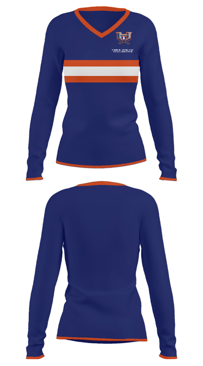 Habersham Central High School Cross Country 1890251 Women's Long Sleeve V-neck Shirt - 13