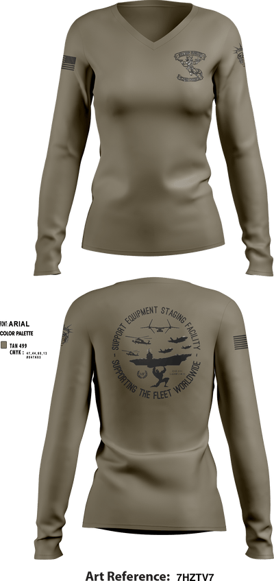 STAGING FACILITY 22010365 Women's Long Sleeve V-neck Shirt - 9