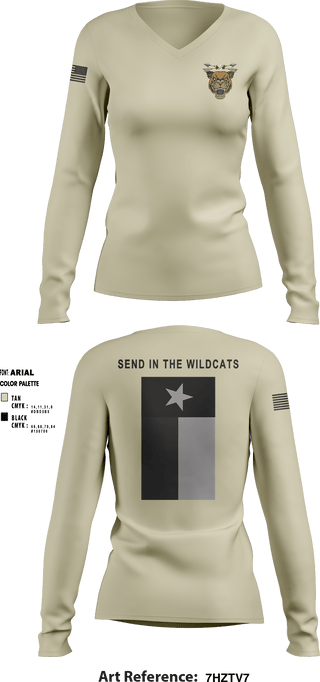 Women's Long Sleeve Vneck Shirt, , Army, Teamtime, Team time, sublimation, custom sports apparel, team uniforms, spirit wear, spiritwear, sports uniforms, custom shirts, team store, custom team store, fundraiser sports, apparel fundraiser