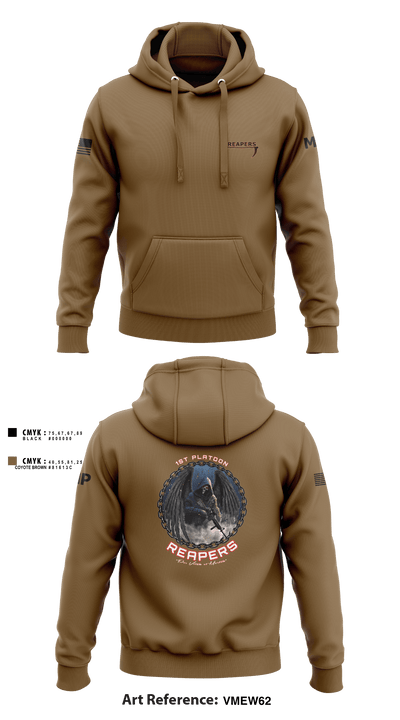 49th A co 1st Platoon REAPERS 78641109 Hoodie - 1