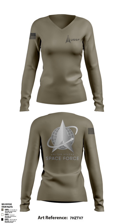 Peterson Space Force Base 7979794 Women's Long Sleeve V-neck Shirt - 1