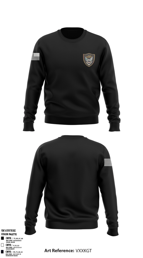 Crew Neck Sweatshirt, Security, , Teamtime, Team time, sublimation, custom sports apparel, team uniforms, spirit wear, spiritwear, sports uniforms, custom shirts, team store, custom team store, fundraiser sports, apparel fundraiser