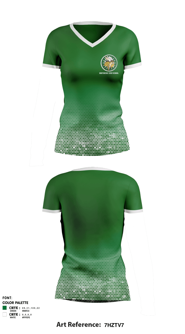 Women's Short Sleeve Vneck Shirt, Northridge High School, Spirit Store, Teamtime, Team time, sublimation, custom sports apparel, team uniforms, spirit wear, spiritwear, sports uniforms, custom shirts, team store, custom team store, fundraiser sports, apparel fundraiser