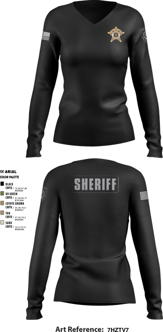 Women's Long Sleeve Vneck Shirt, , Police, Teamtime, Team time, sublimation, custom sports apparel, team uniforms, spirit wear, spiritwear, sports uniforms, custom shirts, team store, custom team store, fundraiser sports, apparel fundraiser