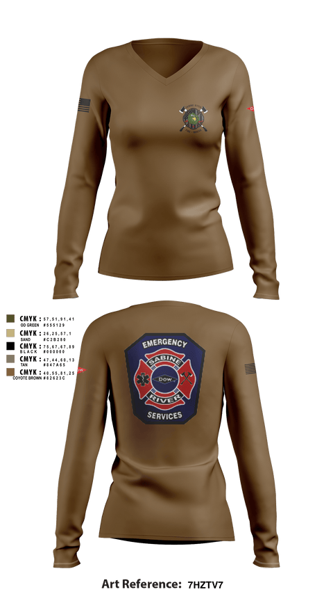 Women's Long Sleeve Vneck Shirt, , Fire Department, Teamtime, Team time, sublimation, custom sports apparel, team uniforms, spirit wear, spiritwear, sports uniforms, custom shirts, team store, custom team store, fundraiser sports, apparel fundraiser