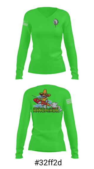 Women's Long Sleeve Vneck Shirt, , Army, Teamtime, Team time, sublimation, custom sports apparel, team uniforms, spirit wear, spiritwear, sports uniforms, custom shirts, team store, custom team store, fundraiser sports, apparel fundraiser