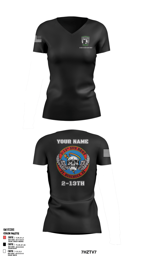 Women's Short Sleeve Vneck Shirt, D Co 2-13 AV REGT, Army, Teamtime, Team time, sublimation, custom sports apparel, team uniforms, spirit wear, spiritwear, sports uniforms, custom shirts, team store, custom team store, fundraiser sports, apparel fundraiser