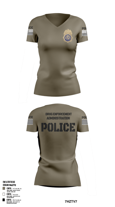 DEA Enforcement Group 46 13099367 Women's Short Sleeve V-neck Shirt - 51