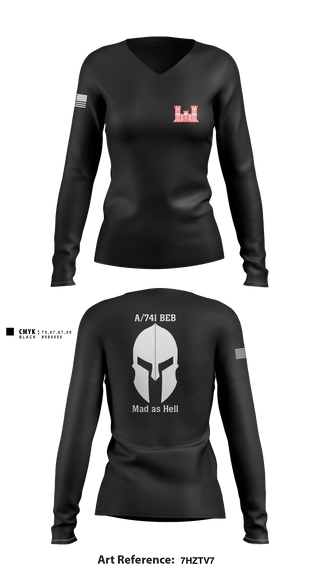 Women's Long Sleeve Vneck Shirt, , National Guard, Teamtime, Team time, sublimation, custom sports apparel, team uniforms, spirit wear, spiritwear, sports uniforms, custom shirts, team store, custom team store, fundraiser sports, apparel fundraiser