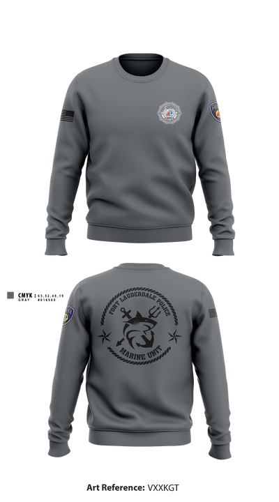 Fort Lauderdale Police Department Marine Unit 14076113 Crew Neck Sweatshirt - 1