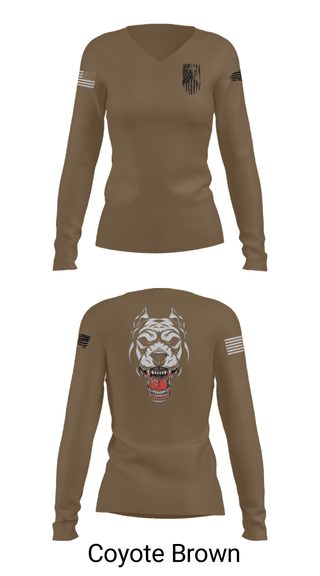 Women's Long Sleeve Vneck Shirt, , Army, Teamtime, Team time, sublimation, custom sports apparel, team uniforms, spirit wear, spiritwear, sports uniforms, custom shirts, team store, custom team store, fundraiser sports, apparel fundraiser