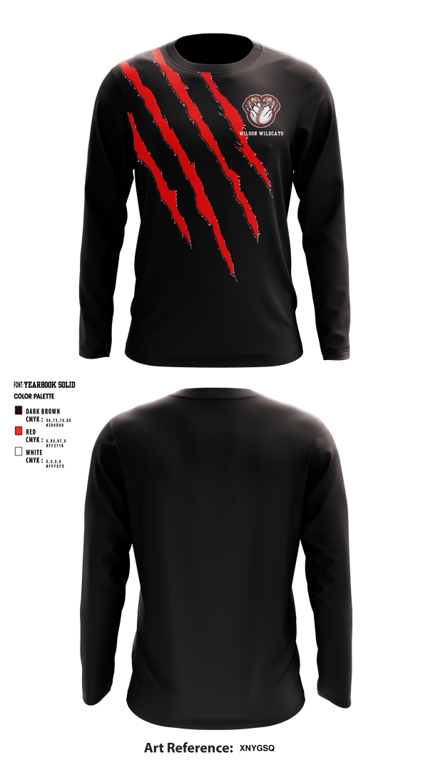 Long Sleeve Performance Shirt, Wilson Wildcats, Men's Lacrosse, Teamtime, Team time, sublimation, custom sports apparel, team uniforms, spirit wear, spiritwear, sports uniforms, custom shirts, team store, custom team store, fundraiser sports, apparel fundraiser