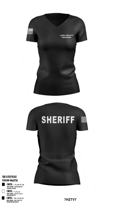 Sheriff 90712857 Women's Short Sleeve V-neck Shirt - 1