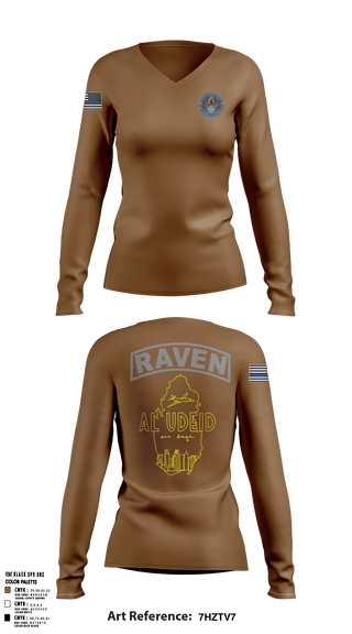 Women's Long Sleeve Vneck Shirt, , Air Force, Teamtime, Team time, sublimation, custom sports apparel, team uniforms, spirit wear, spiritwear, sports uniforms, custom shirts, team store, custom team store, fundraiser sports, apparel fundraiser