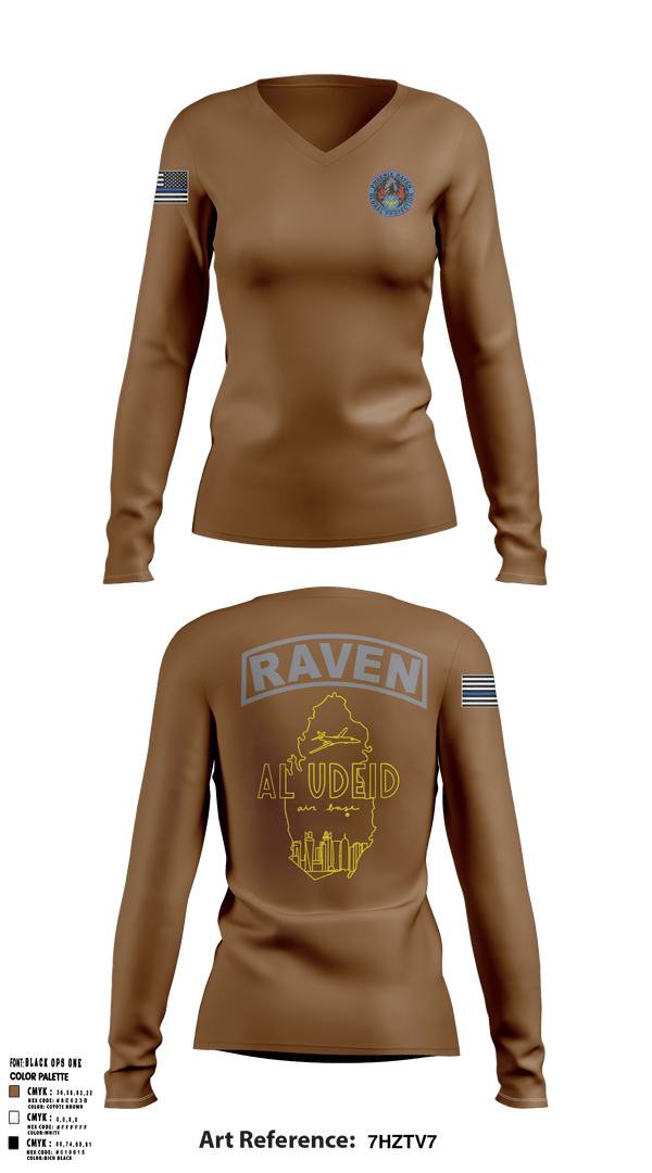 Women's Long Sleeve Vneck Shirt, , Air Force, Teamtime, Team time, sublimation, custom sports apparel, team uniforms, spirit wear, spiritwear, sports uniforms, custom shirts, team store, custom team store, fundraiser sports, apparel fundraiser