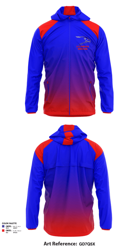 Windbreaker, Ellinwood Middle School Wrestling, Wrestling, Teamtime, Team time, sublimation, custom sports apparel, team uniforms, spirit wear, spiritwear, sports uniforms, custom shirts, team store, custom team store, fundraiser sports, apparel fundraiser