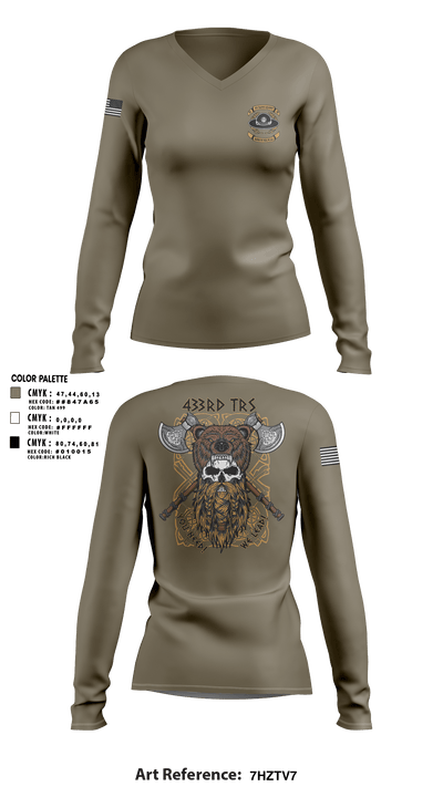 433 TRS 45089100 Women's Long Sleeve V-neck Shirt - 1