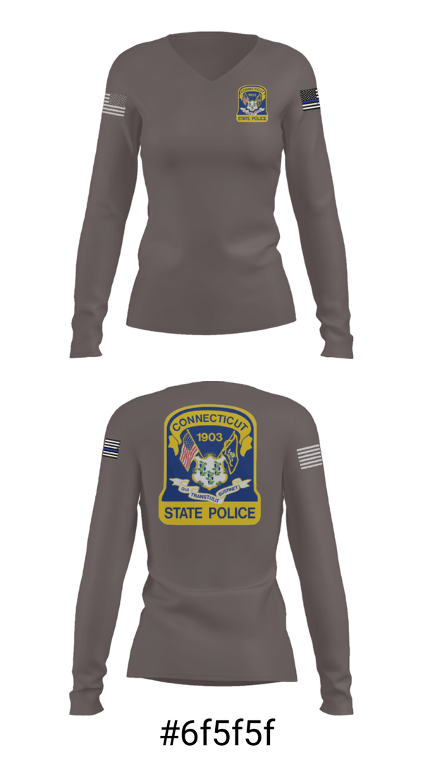 Women's Long Sleeve Vneck Shirt, , Police, Teamtime, Team time, sublimation, custom sports apparel, team uniforms, spirit wear, spiritwear, sports uniforms, custom shirts, team store, custom team store, fundraiser sports, apparel fundraiser