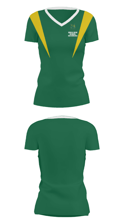 Bunn High School Swimming 46623170 Women's Short Sleeve V-neck Shirt - 32