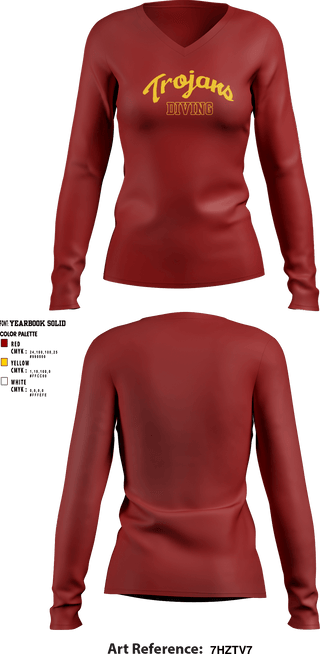 Women's Long Sleeve Vneck Shirt, University Of Southern California Diving, Spirit Store, Teamtime, Team time, sublimation, custom sports apparel, team uniforms, spirit wear, spiritwear, sports uniforms, custom shirts, team store, custom team store, fundraiser sports, apparel fundraiser