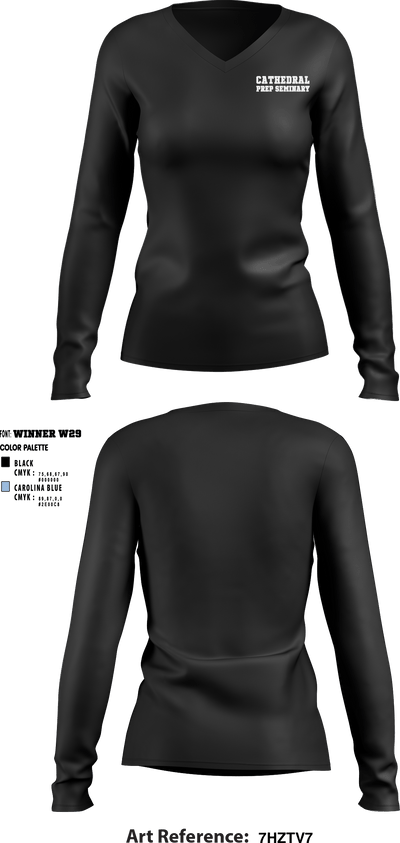 Cathedral Prep Seminary 26405407 Women's Long Sleeve V-neck Shirt - 2