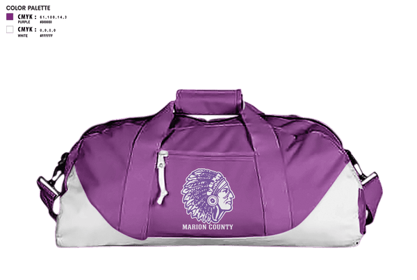 Duffle Bag, Marion County High School Basketball, Women's Basketball, Teamtime, Team time, sublimation, custom sports apparel, team uniforms, spirit wear, spiritwear, sports uniforms, custom shirts, team store, custom team store, fundraiser sports, apparel fundraiser