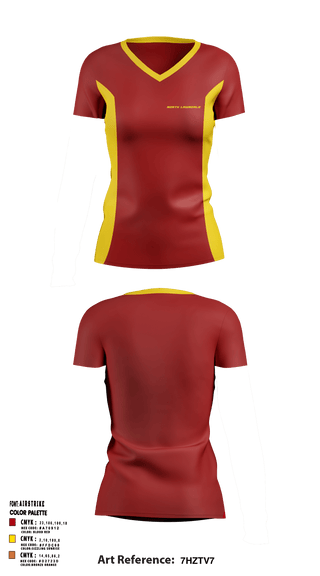 Women's Short Sleeve Vneck Shirt, North Lawndale College Prep, Spirit Store, Teamtime, Team time, sublimation, custom sports apparel, team uniforms, spirit wear, spiritwear, sports uniforms, custom shirts, team store, custom team store, fundraiser sports, apparel fundraiser