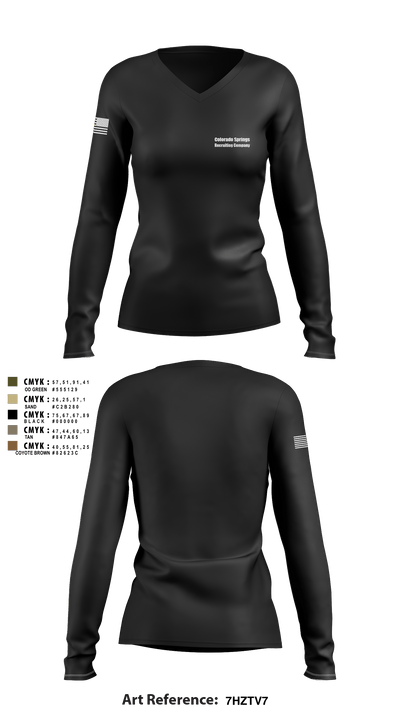 Colorado Springs Recruiting Company 18655680 Women's Long Sleeve V-neck Shirt - 1