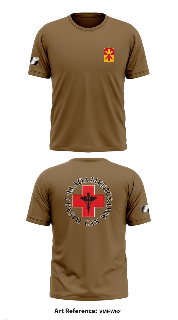 Short Sleeve Performance Shirt, Medics, 1-43 ADA, Army, Teamtime, Team time, sublimation, custom sports apparel, team uniforms, spirit wear, spiritwear, sports uniforms, custom shirts, team store, custom team store, fundraiser sports, apparel fundraiser