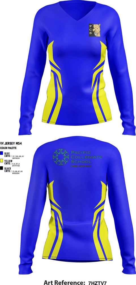 Women's Long Sleeve Vneck Shirt, Pacific Collegiate High School Soccer, Women's Soccer, Teamtime, Team time, sublimation, custom sports apparel, team uniforms, spirit wear, spiritwear, sports uniforms, custom shirts, team store, custom team store, fundraiser sports, apparel fundraiser
