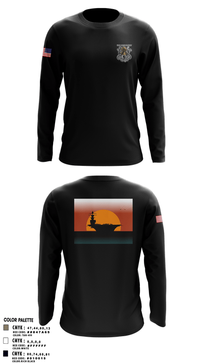 USS Retirement 63512088 Long Sleeve Performance Shirt - 3