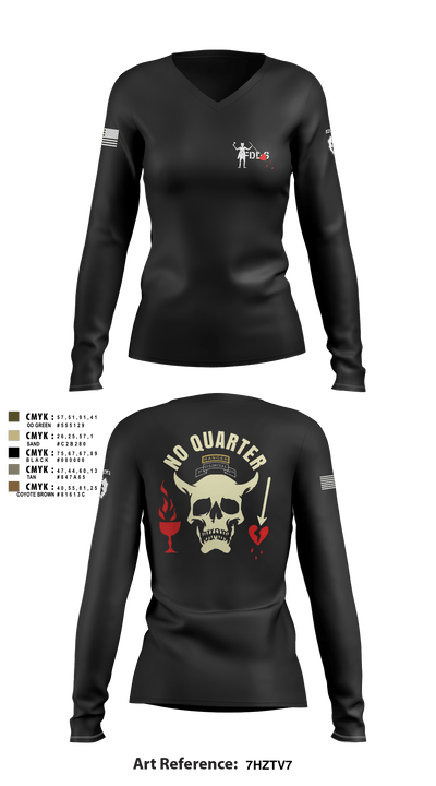 C-CO 1-27 1st PLT BLACKBEARD 676518 Women's Long Sleeve V-neck Shirt - 49