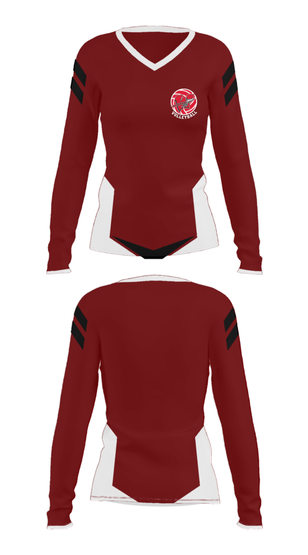 Women's Long Sleeve Vneck Shirt, Warrenton R-3 High School Volleyball, Men's Volleyball, Teamtime, Team time, sublimation, custom sports apparel, team uniforms, spirit wear, spiritwear, sports uniforms, custom shirts, team store, custom team store, fundraiser sports, apparel fundraiser
