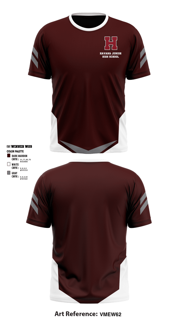 Short Sleeve Performance Shirt, Havana Junior High School, Spirit Store, Teamtime, Team time, sublimation, custom sports apparel, team uniforms, spirit wear, spiritwear, sports uniforms, custom shirts, team store, custom team store, fundraiser sports, apparel fundraiser