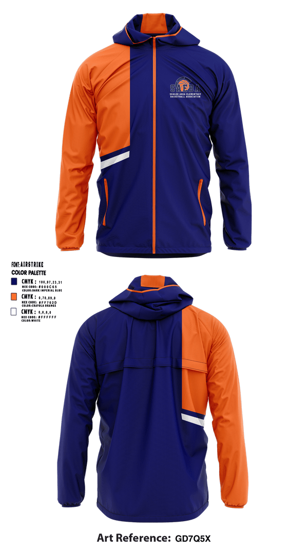 Windbreaker, Shaler Area Elementary Basketball Association, Spirit Store, Teamtime, Team time, sublimation, custom sports apparel, team uniforms, spirit wear, spiritwear, sports uniforms, custom shirts, team store, custom team store, fundraiser sports, apparel fundraiser