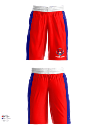 Mens Basketball Shorts, High Point Academy Basketball, Men's Basketball, Teamtime, Team time, sublimation, custom sports apparel, team uniforms, spirit wear, spiritwear, sports uniforms, custom shirts, team store, custom team store, fundraiser sports, apparel fundraiser