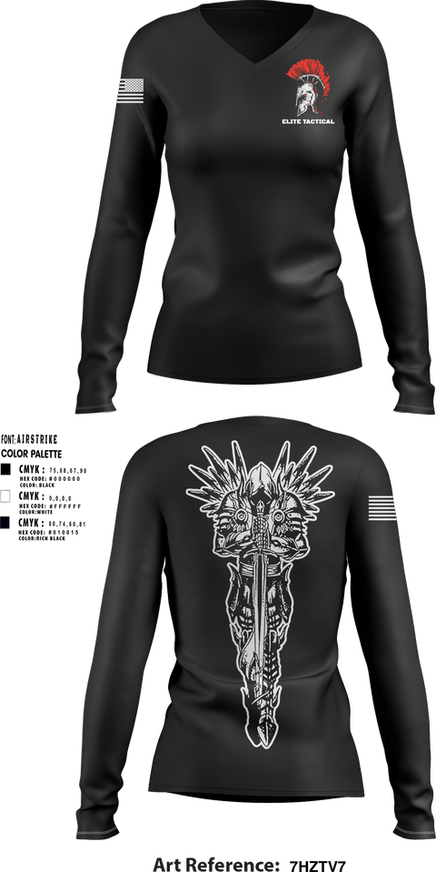 Women's Long Sleeve Vneck Shirt, Elite Tactical, , Teamtime, Team time, sublimation, custom sports apparel, team uniforms, spirit wear, spiritwear, sports uniforms, custom shirts, team store, custom team store, fundraiser sports, apparel fundraiser