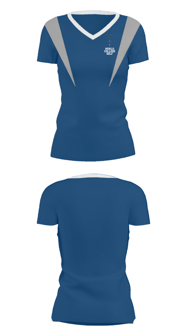 Women's Short Sleeve Vneck Shirt, Menlo College Golf, Golf, Teamtime, Team time, sublimation, custom sports apparel, team uniforms, spirit wear, spiritwear, sports uniforms, custom shirts, team store, custom team store, fundraiser sports, apparel fundraiser